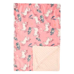 Cozy Winter Baby Swaddle Blanket - Soft Newborn Photography & Bedding Accessory - 100X75cm (Pink Unicorn)