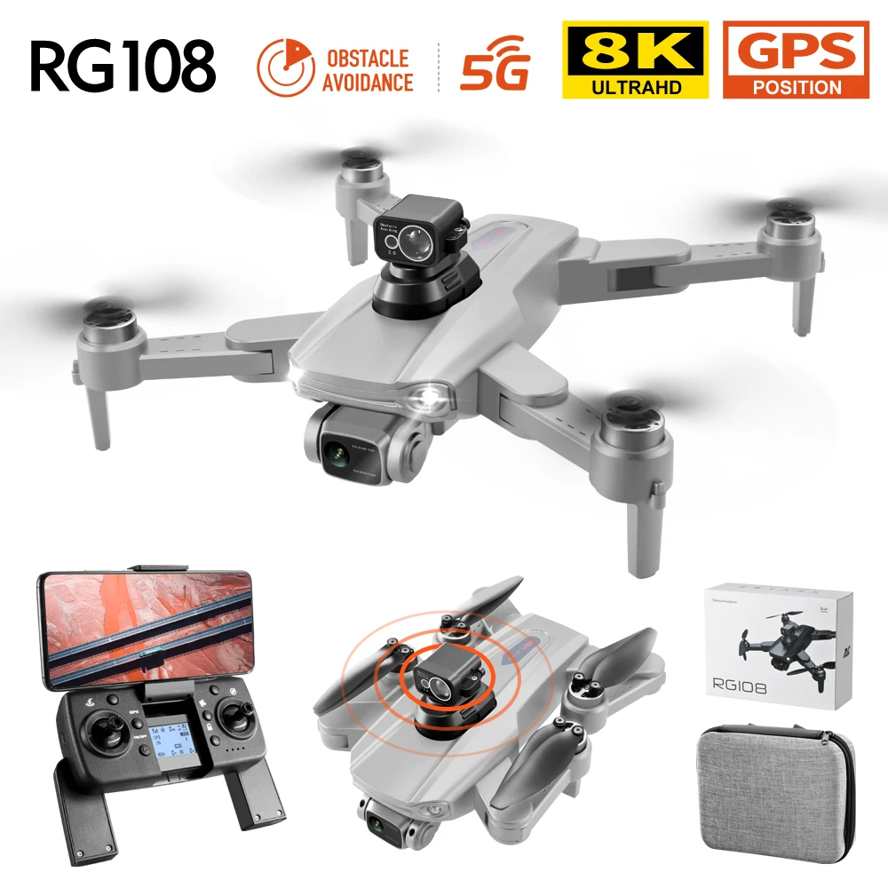 

RG108 PRO GPS Drone 8K Professional Dual HD Camera FPV 1200m Aerial Photography Brushless Motor Foldable Quadcopter Toys Gift