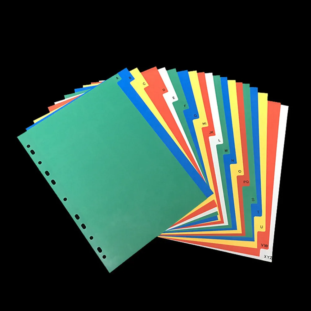 40Pcs A4 다채로운 색상의 인덱스 페이지 디바이더 삽입 가능한 탭 문서 분리용 환경 친화적인 종이 바인더 디바이더