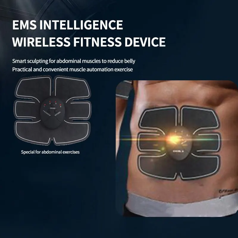 EMS Abdominal Fitness Instrument Rechargeable Sports Outdoor Abdominal Machine Slimming Belly Artifact Muscle Lazy People Abdomi abdominal fitness instrument