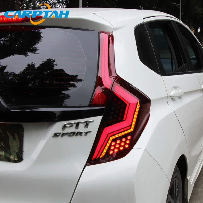 

Car Styling Tail Lights Taillight For Honda JAZZ GK5 Fit 2014-2021 Rear Lamp DRL + Dynamic Turn Signal + Reverse + Brake LED