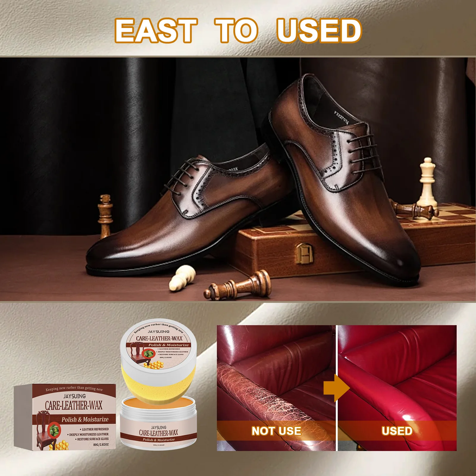 Leather Repair Wax Car Seat Leather Repair Cream Household Sofa Coat Scratch Crack Edge Shoe Polishing Care Paste