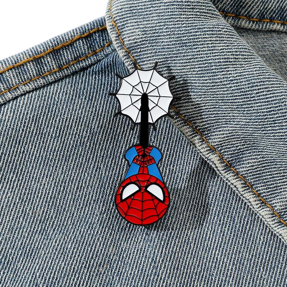 Movie Spider Enamel Pins Cartoon Anime Metal Brooch Badge Jewellery Backpack Accessory Gifts