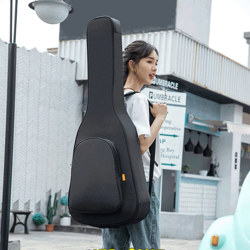 Guitar Bag Electric Bass Bag Thicken Guitar Bag Professional Bass Backpack Portable Electric Guitar Shoulder Bag Waterproof Musician Cover Case XA314C