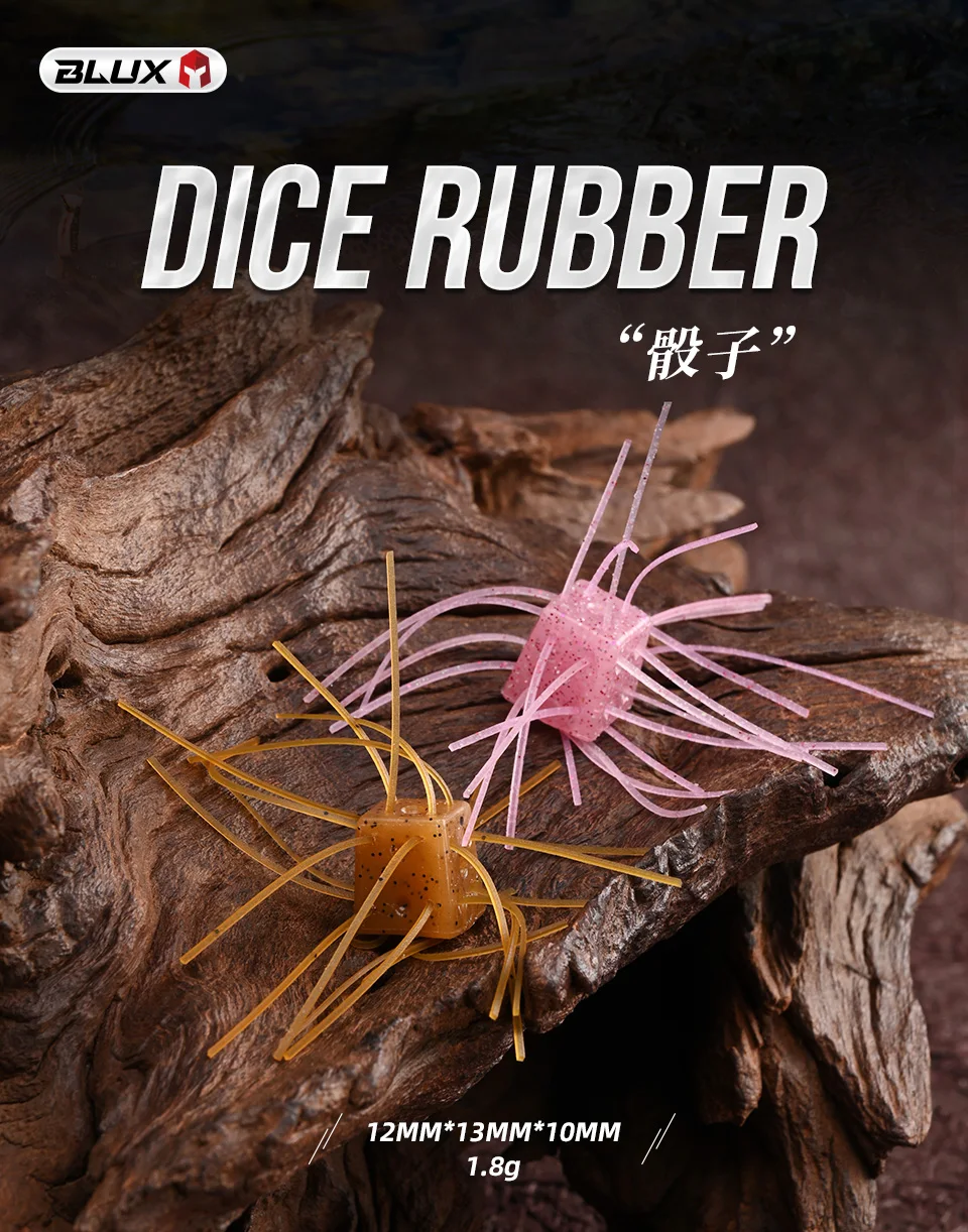 BLUX Würfel Gummi 6 teile/los Weichen Köder 12mm 1,8g Handgemachte Power BFS Angeln Locken Silikon Wurm Süßwasser bass Künstliche Tackle – Detail 1