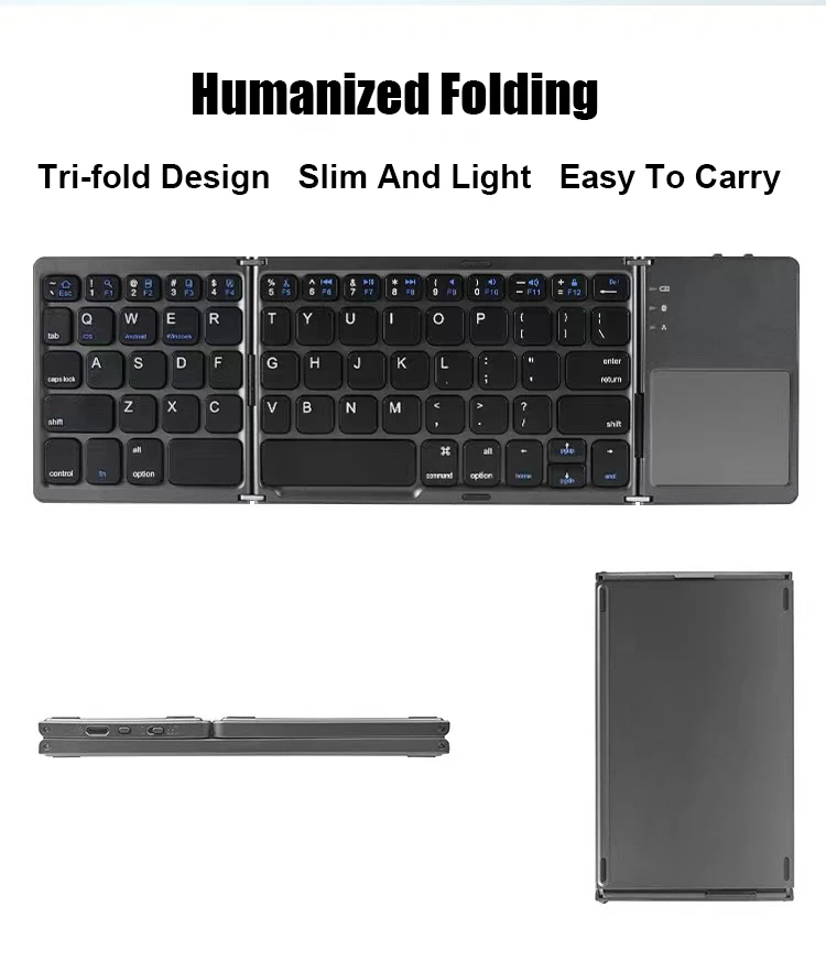 Wireless Folding Keyboard Bluetooth Keyboard With Touchpad For Windows, Android, IOS,Phone,Multi-Function Button Mini Keyboard keyboard for multiple computers