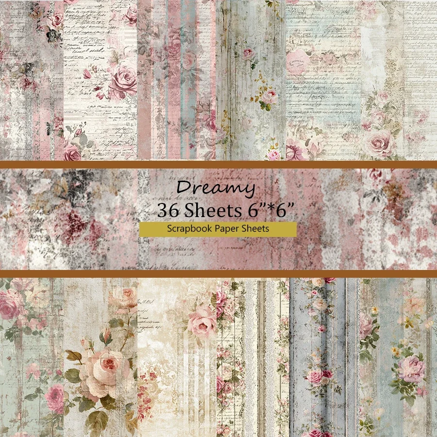Vintage Print Scrapbook Paper Pack – 36 Premium 6x6 Sheets for Creative DIY Projects