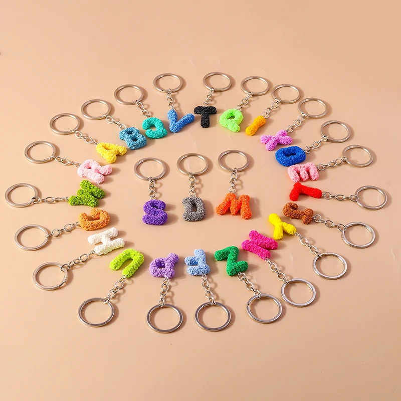 Portachiavi Con Iniziale E Nappa: Regalo Personalizzato Con Lettera Dell'Alfabeto A-Z, Ciondolo Acrilico Colorato Per Ragazze