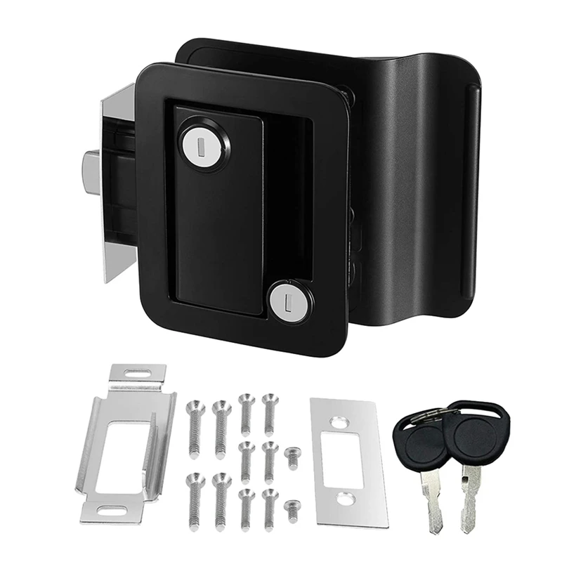 RV Travel Trailer Entry Door Lock Camper Door Latch Handle With Keys RV Door Lock Replacement For RV/Camper/Trailer remotekey 4 m3n5wy783x 3 button 434mhz with panic for chrysler dodge jeep 2008 2009 2010 2011 keyless entry remote fobik