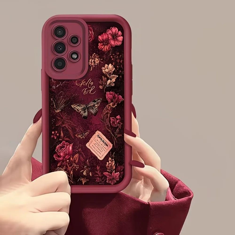 Elegant Butterfly & Floral Anti-Fall Phone Case - Fashionable Protective Cover