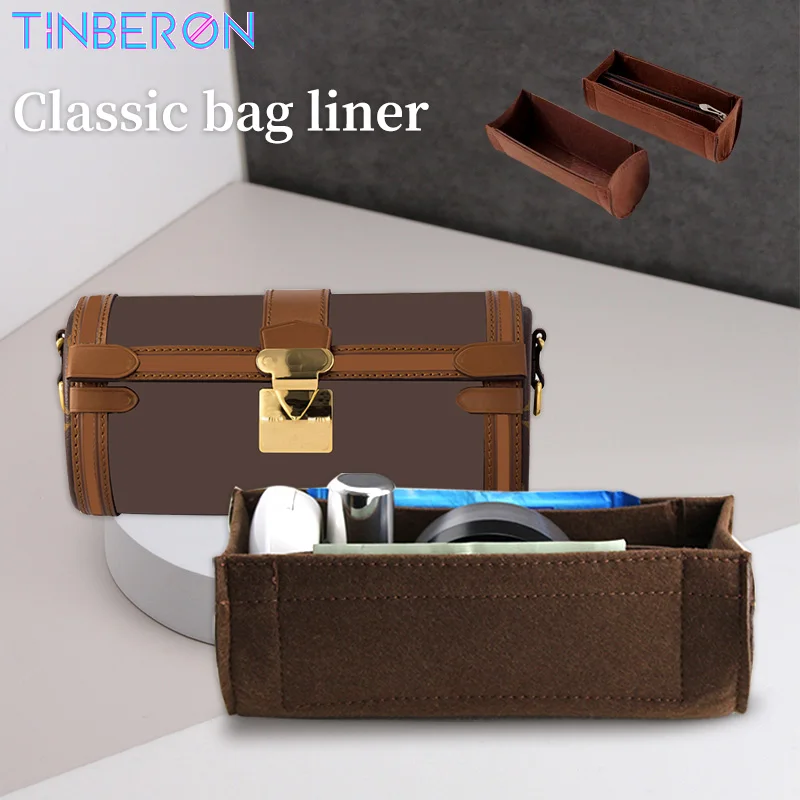 felt cloth liner bag tinberon women s makeup organizer large capacity travel cosmetic bags storage toiletry bags liner organizer TINBERON Felt Cloth Insert Bag Women Makeup Bag Travel Portable Luxury Bag Liner Organizer Bag Insert Cosmetic Bags Base Shaper