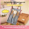 2024 New 5 pieces mirror box with skylight powder brush concealer blush super soft brush boxed mini portable makeup 1