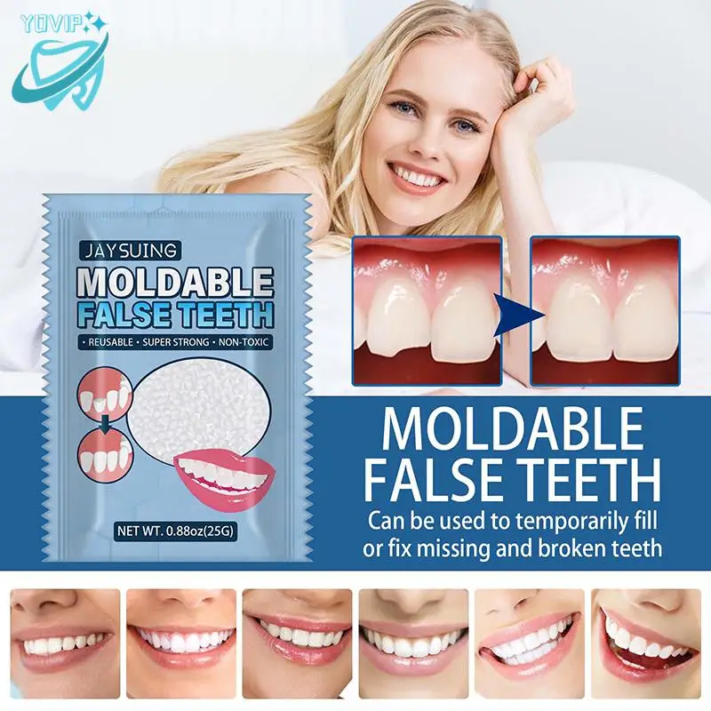 Resin 25g Temporary Tooth Repair Kit Teeth And Gaps False Teeth Solid Glue Denture Adhesive Teeth Whitening Tooth Beauty