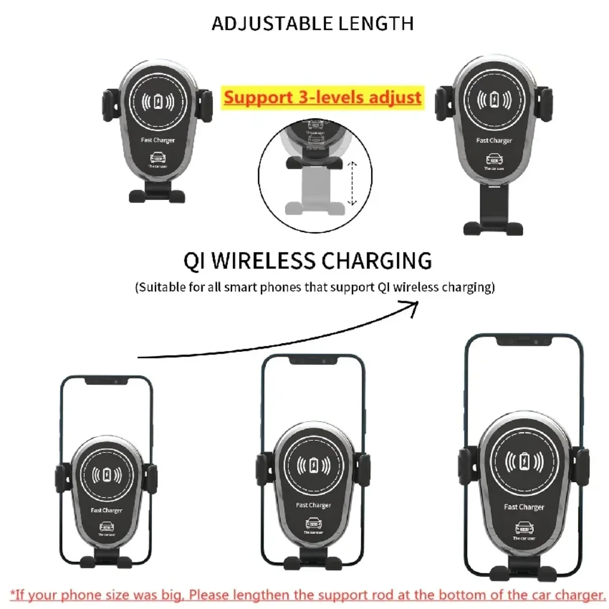 15W Wireless Car Charger Mount Air Vent Mobile Phone Holder Stand Fast Charging Station For iPhone 17-12 X Xiaomi Samsung