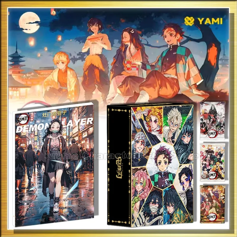 

YAMI Demon Slayer Card Anime Character Tanjirou Kamado Nezuko Collection Card Kids Christmas Gift Flash SSP Card
