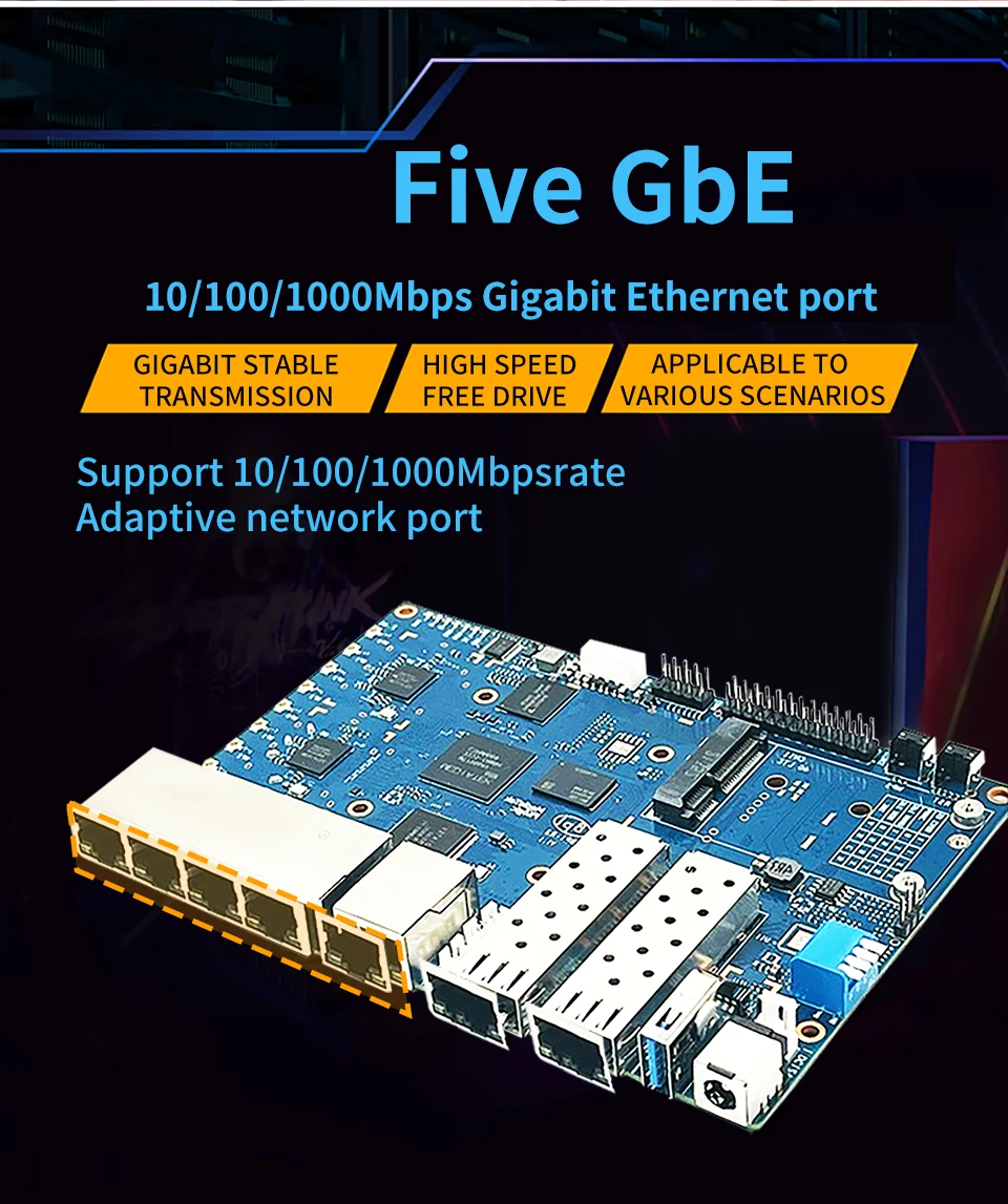 Banana Pi BPI R3 Router Filogic 830 Development Board Quad Core MediaTek MT7986