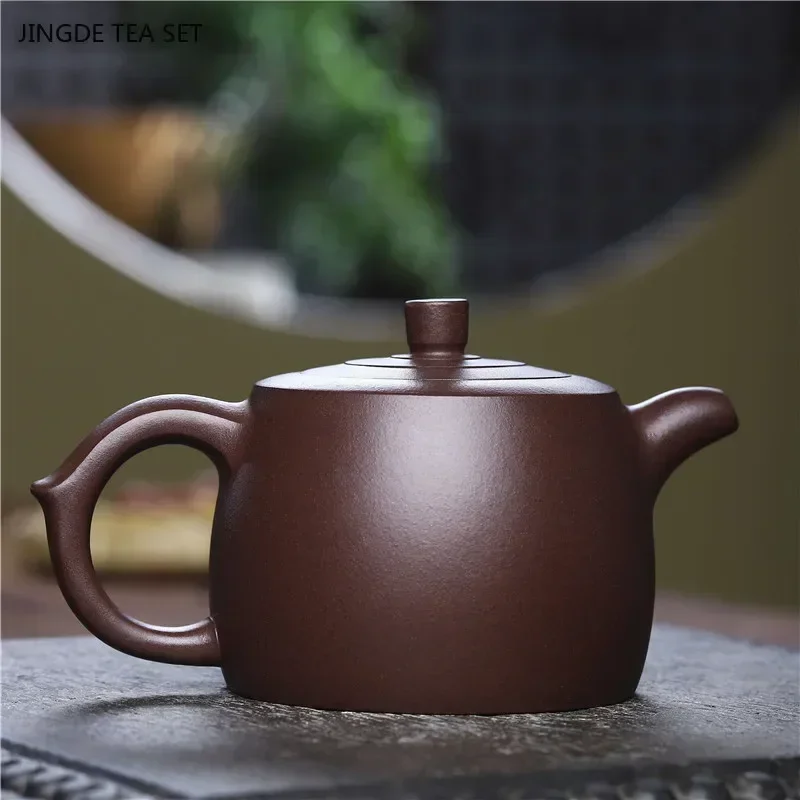300ml Hand-painted Yixing Purple Clay Tea Pot Purple Mud Filter Antique Kettle Chinese Zisha Tea Infuser Custom Boutique Teapot