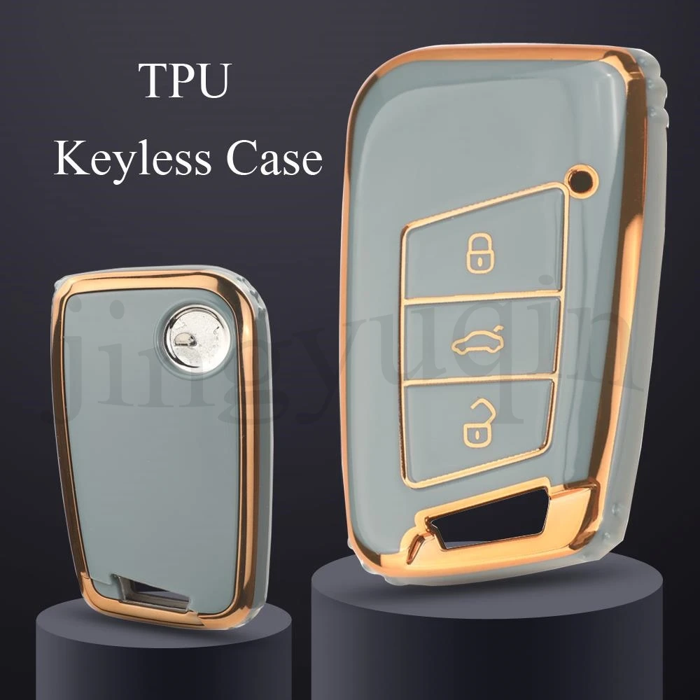 

Jingyuqin 3BTN Мягкий ТПУ автомобильный флип-ключ для VW Volkseagen Passat B8 Magotan для Skoda Superb A7 Kodiaq чехол для сиденья Fob Защита