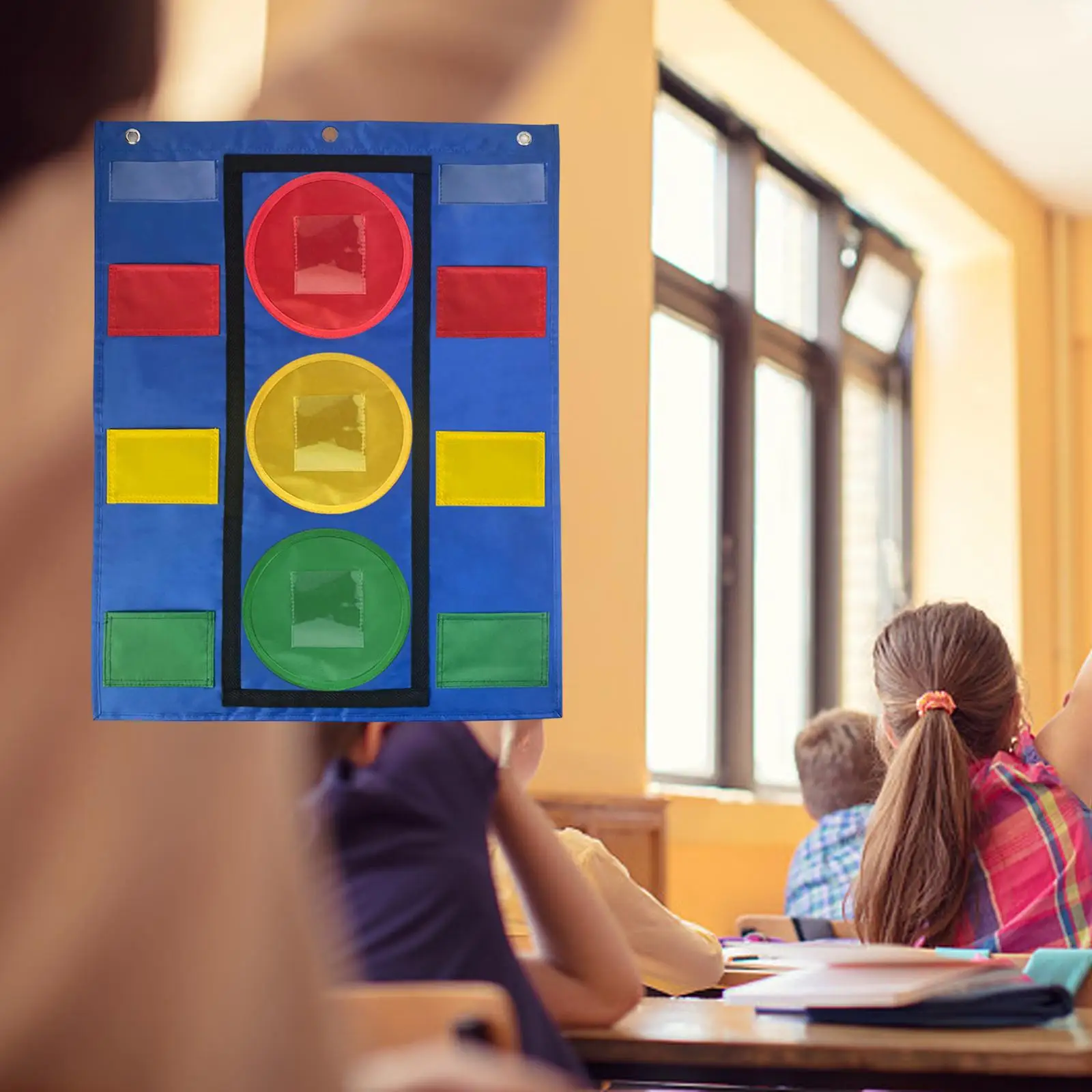 Stoplight Pocket Chart Teacher Organizer Educational Teaching Aid Traffic Light Learning Learning Tool for School Classroom Home