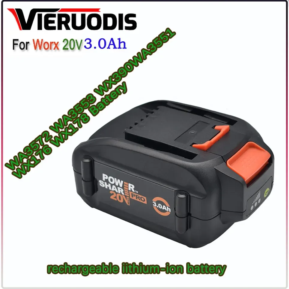 

For WORX 20V Battery brand new genuine WA3578 - PowerShare 20V 3.0AH lithium-ion large-capacity battery