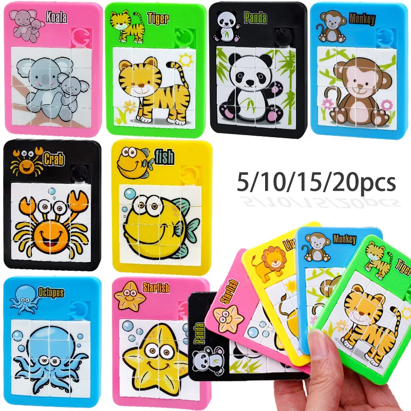 5-20pcs 슬라이드 퍼즐 장난감 어린이를위한 바다 동물 테마 퍼즐 장난감 생일..