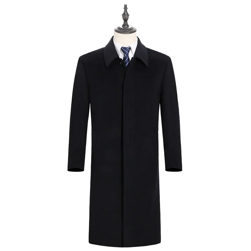Thick Extra Long Coat Men's Winter Cashmere Coat Men Down Inner Warm Woolen Jacket Male Trenchcoat Man Clothes Abrigos Hombre FC 5