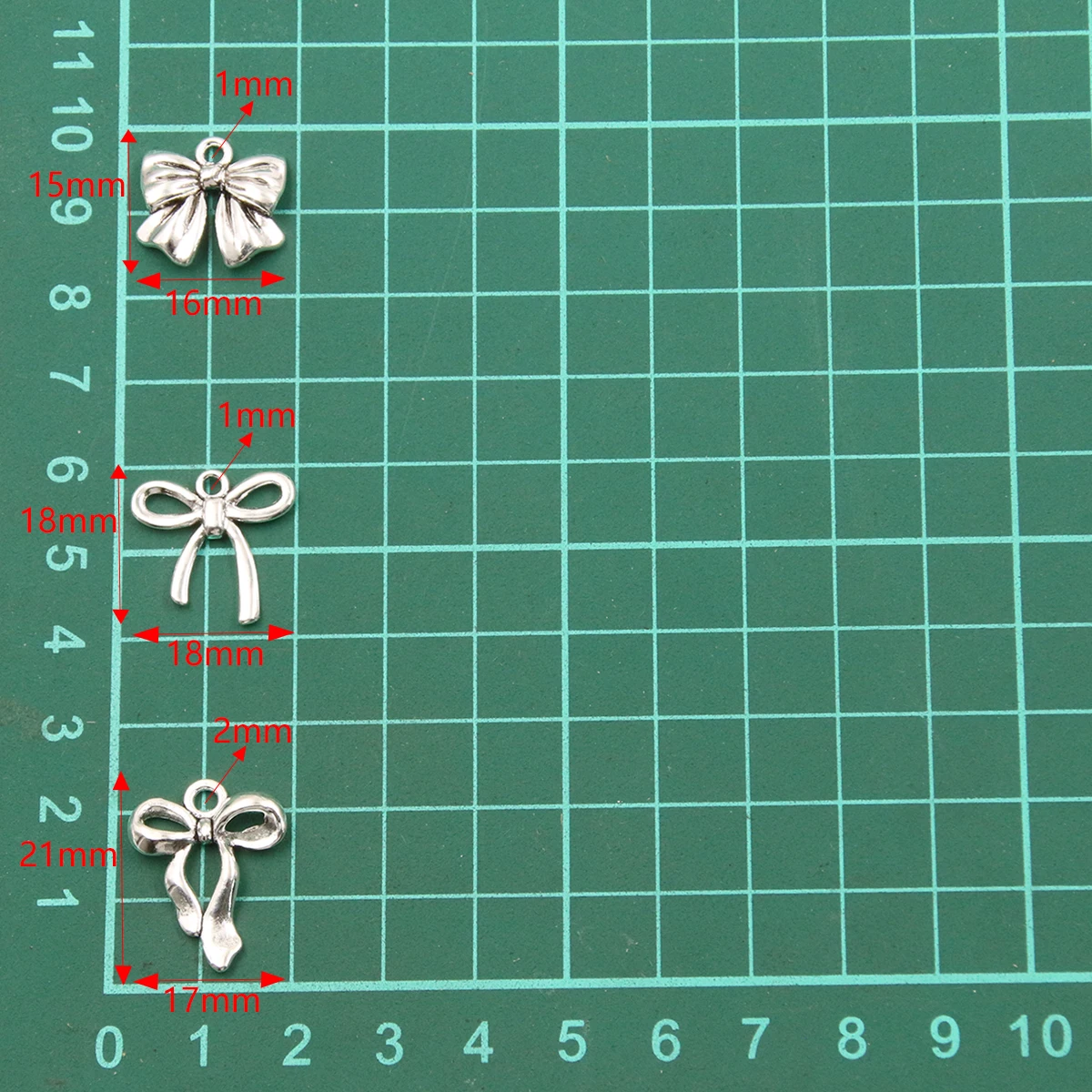 Metal Alloy Bow Charms 20Pcs 3 Style for Jewelry Making DIY