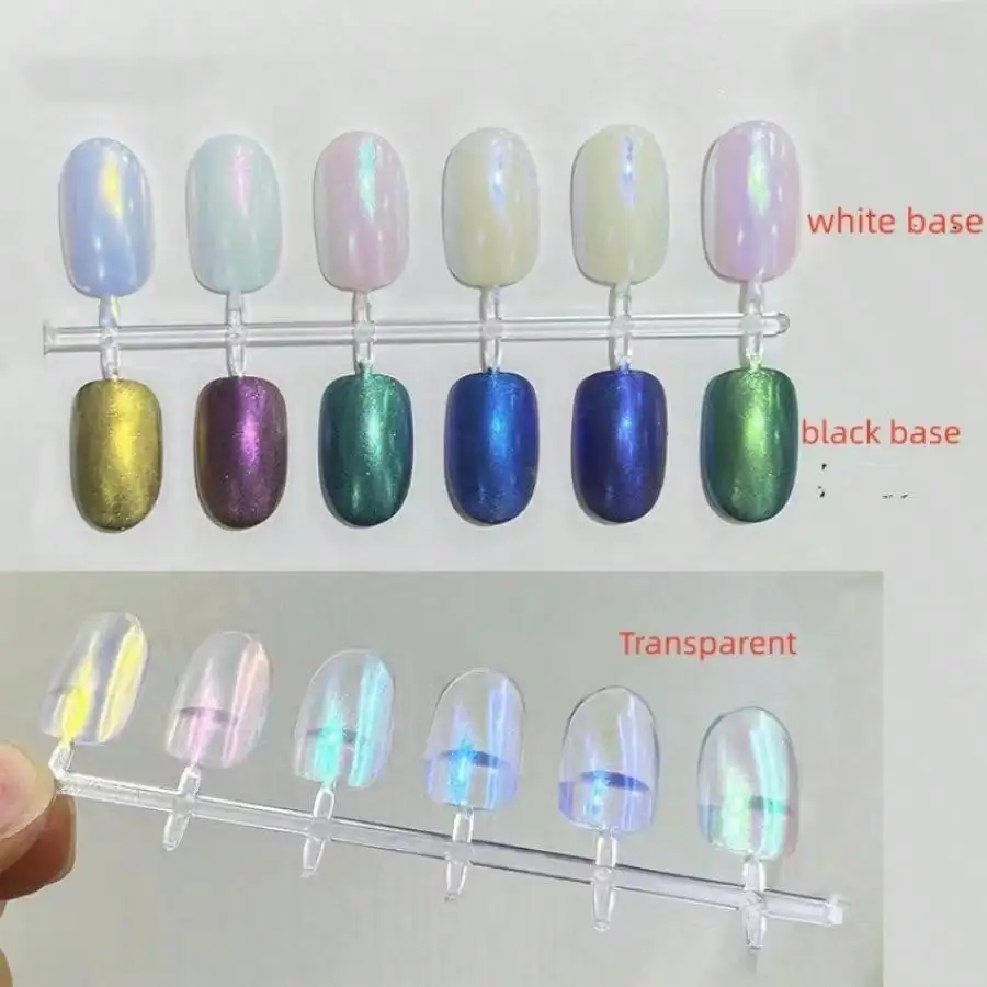 6pcs Auroras Nail Powder Metallic Mirror Effect Holographic Chameleon Pigment For Nail Art Gel Polish Mermaid Dipping nail powder nail pigment
