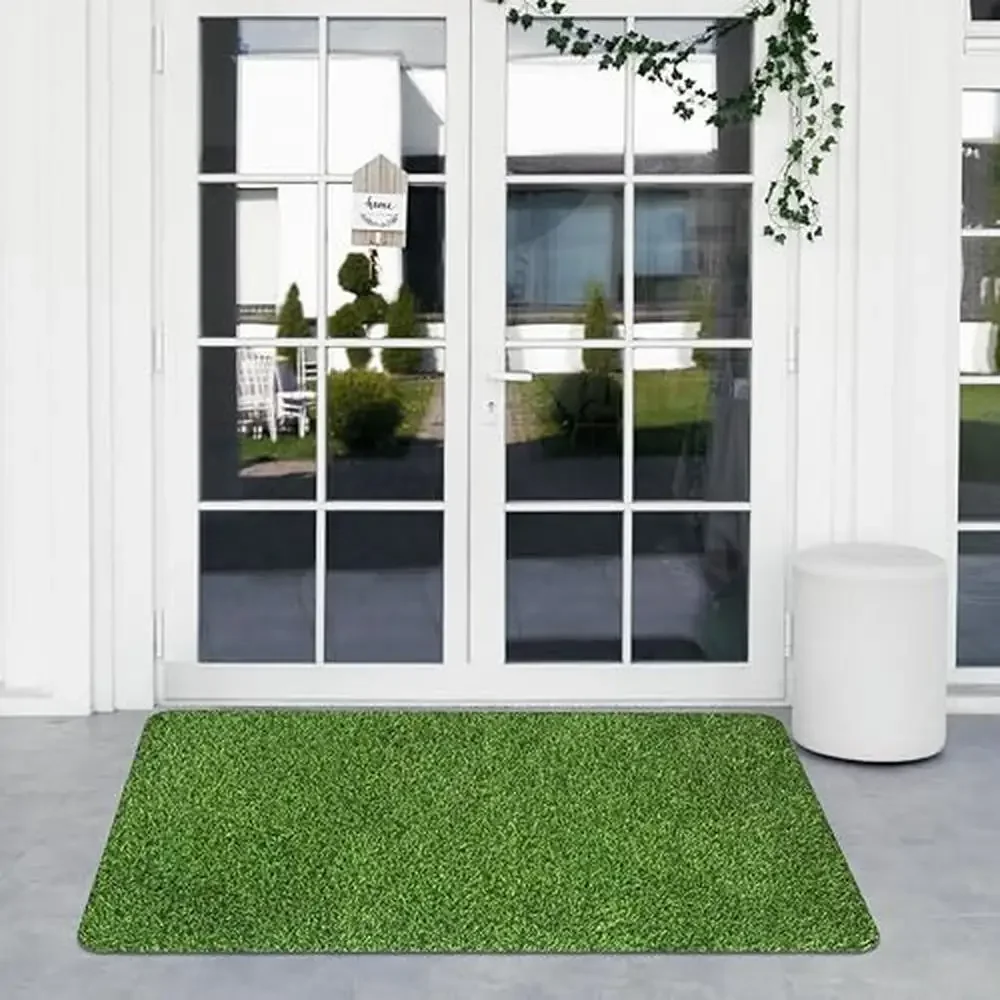 Artificial Grass Rug 40x70 Inches Multi-Purpose Indoor Outdoor Home Entryway Scraper Dog Mat Non Slip Easy Clean Gentle Texture