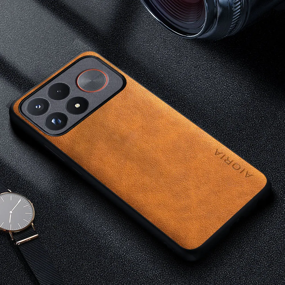 Premium PU Leather Luxury Phone Case - Retro Business Style Solid Color Cover
