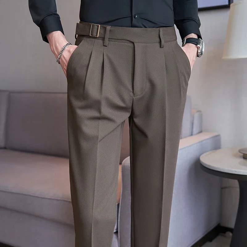 Navy Men's Suit Pants, White Black Trousers, Gray Khaki Pantalones Hombre Fashion Slim Male Pant, Size 29 30 31 32 33 34 36