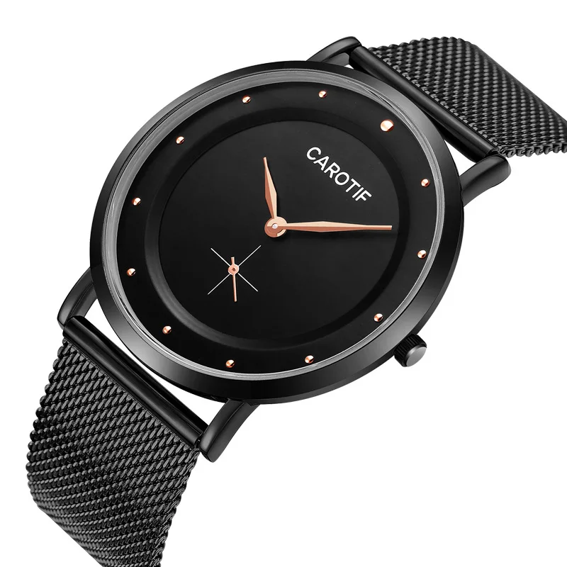 Ultra-Thin Watch Quartz Watch Casual Men's Fashion Business Student Watch Waterproof Mesh Strap Watch
