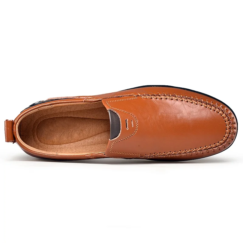 Handmade Shoes Genuine Leather Casual Shoes For Men Flat Platform Walking Shoes Outdoor Footwear Loafers Breathable Sneakers 6