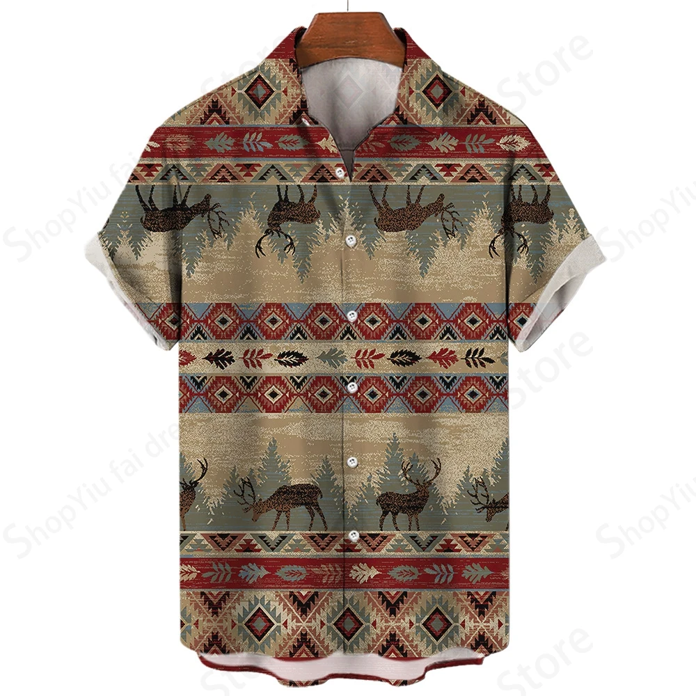 Summer Mens Vintage Hawaii Shirt Men Women Fashion Turn Down Collar High Quality Beach Shirts Ethnic blouse Vocation Social 5XL