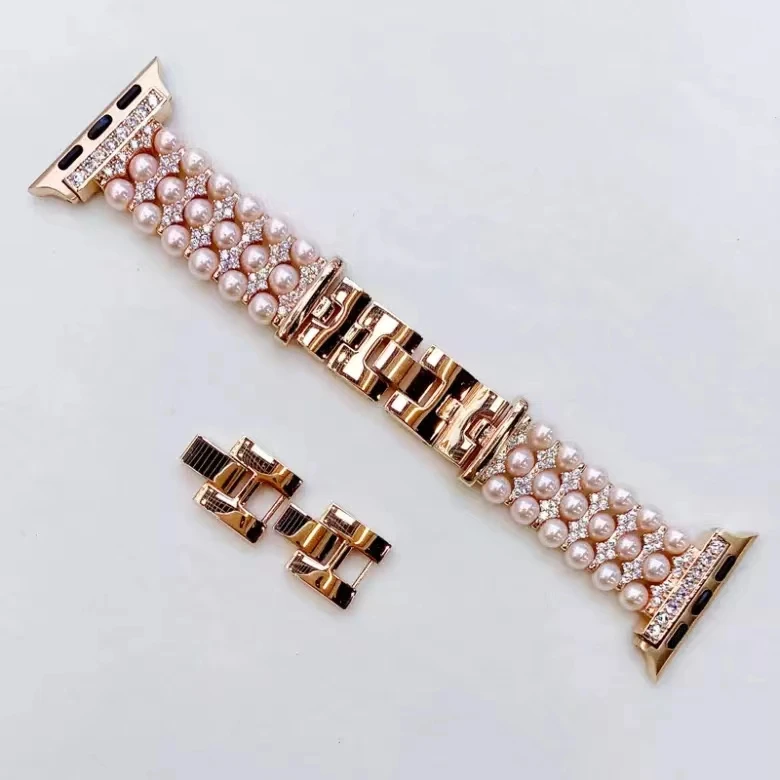 Jewelry metal strap For Apple watch Ultra 8 7 49mm 45mm 41mm 6 5 4 SE 44mm 40mm Luxury Ladies Wristband For iwatch 3 42mm 38mm