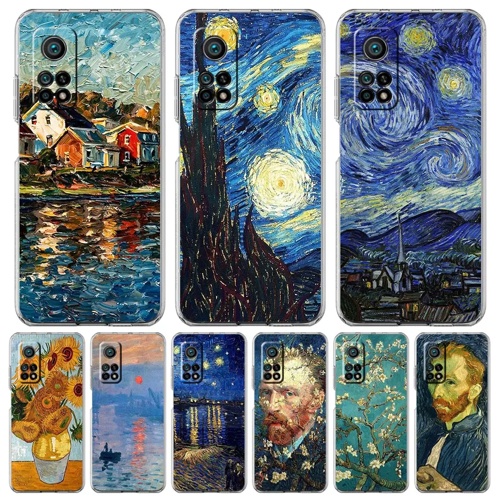 Van Gogh Oil Painting Design Clear Phone Case Cover