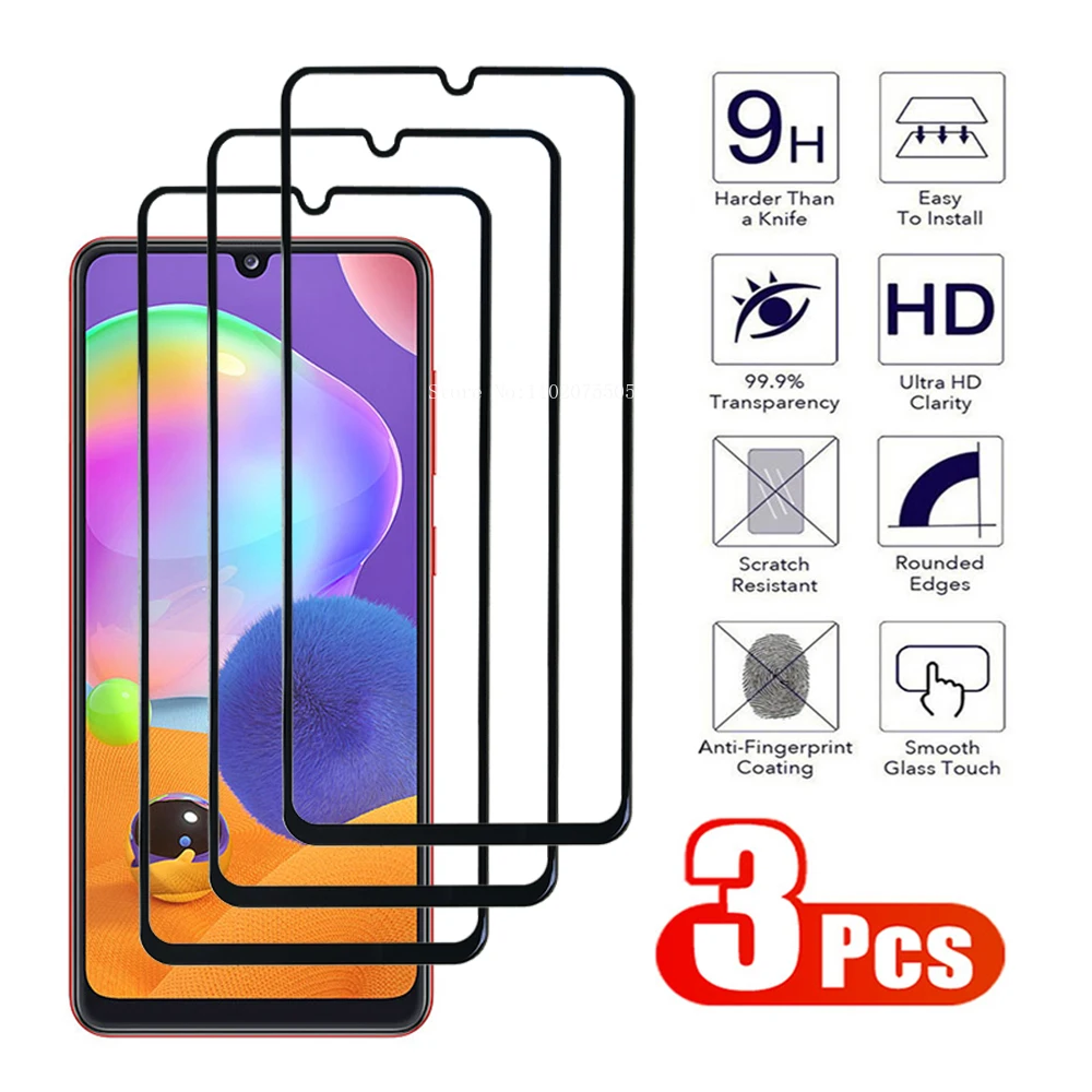 Защитное стекло, закаленное стекло для Samsung Galaxy A01/A11/A21/A31/A41/A51/A711, 3 шт.