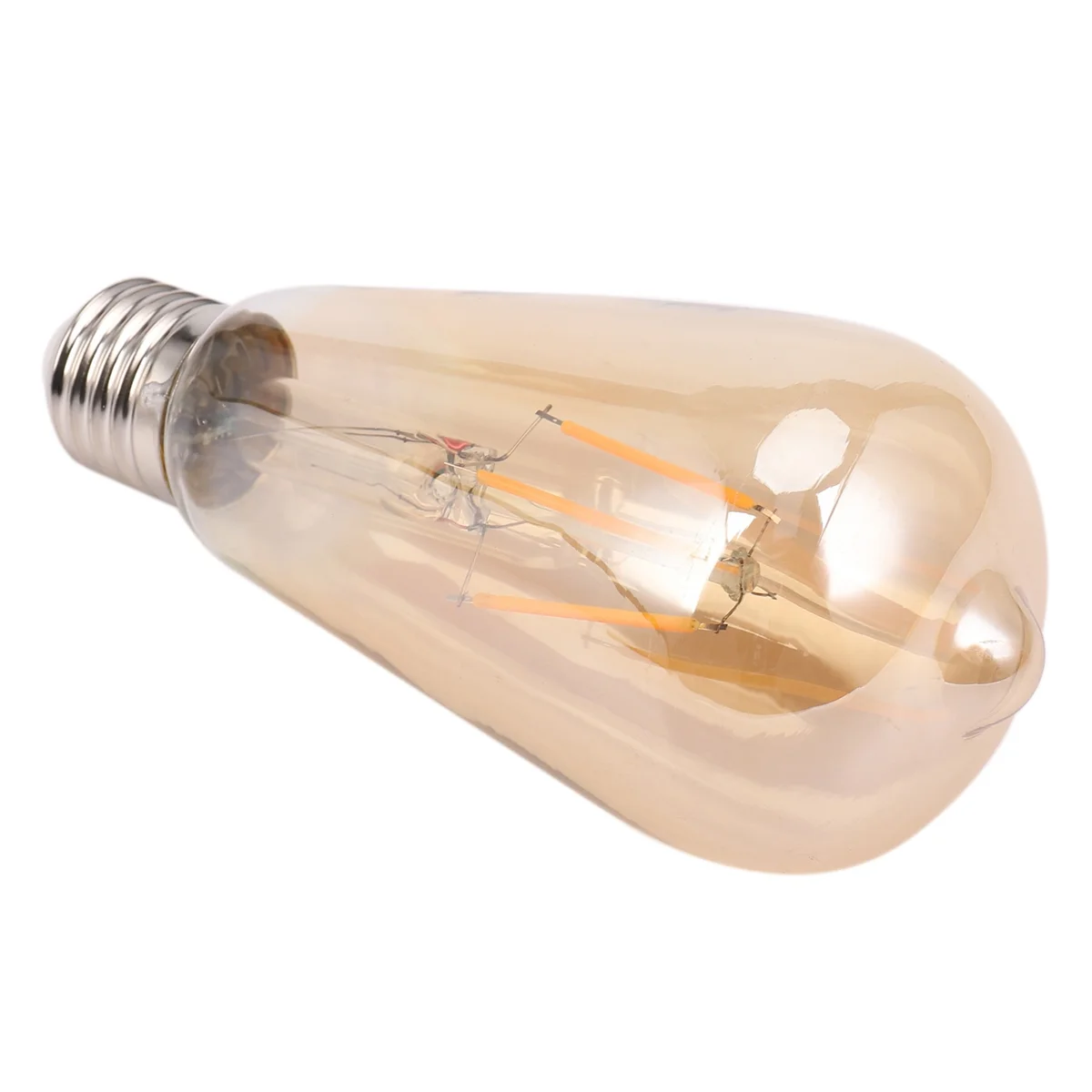 BAAU 5X Dimmable E27 4W Retro Vintage Filament ST64 COB LED Bulb Light Lamp Gold Yellow (2200K) 220V
