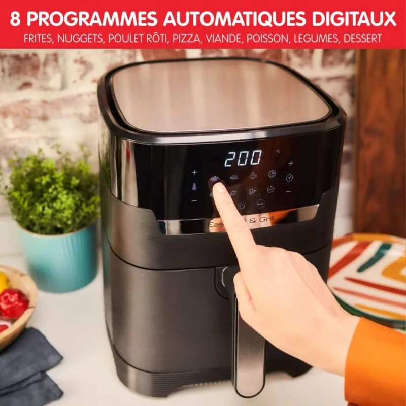 Moulinex Friteuse sans huile XL + gril, 4,2 L, 6 personnes, 8 programmes,  Température réglable, Timer, Air fryer, Frites - AliExpress