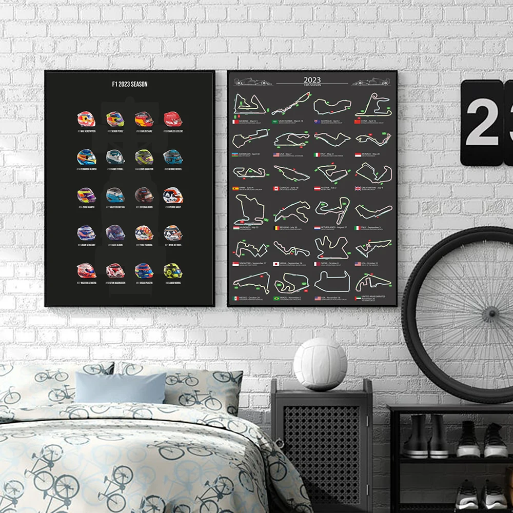 Grand Prix Poster Ayrton Senna Prost Mansell Photo Poster Vintage Red Team Racing Giornale Canvas Wall Prints Boys Room Decor