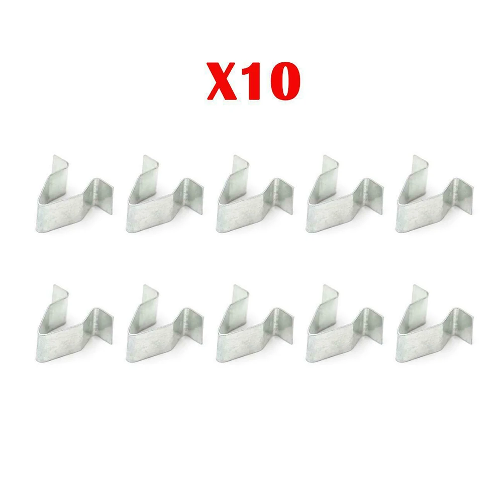 10 Pcs Metal Trim Panel Clips Seat 16mm Boot Tailgate Interior Lining Car Panel Fastener Grommet Clips Metal U Type Clips