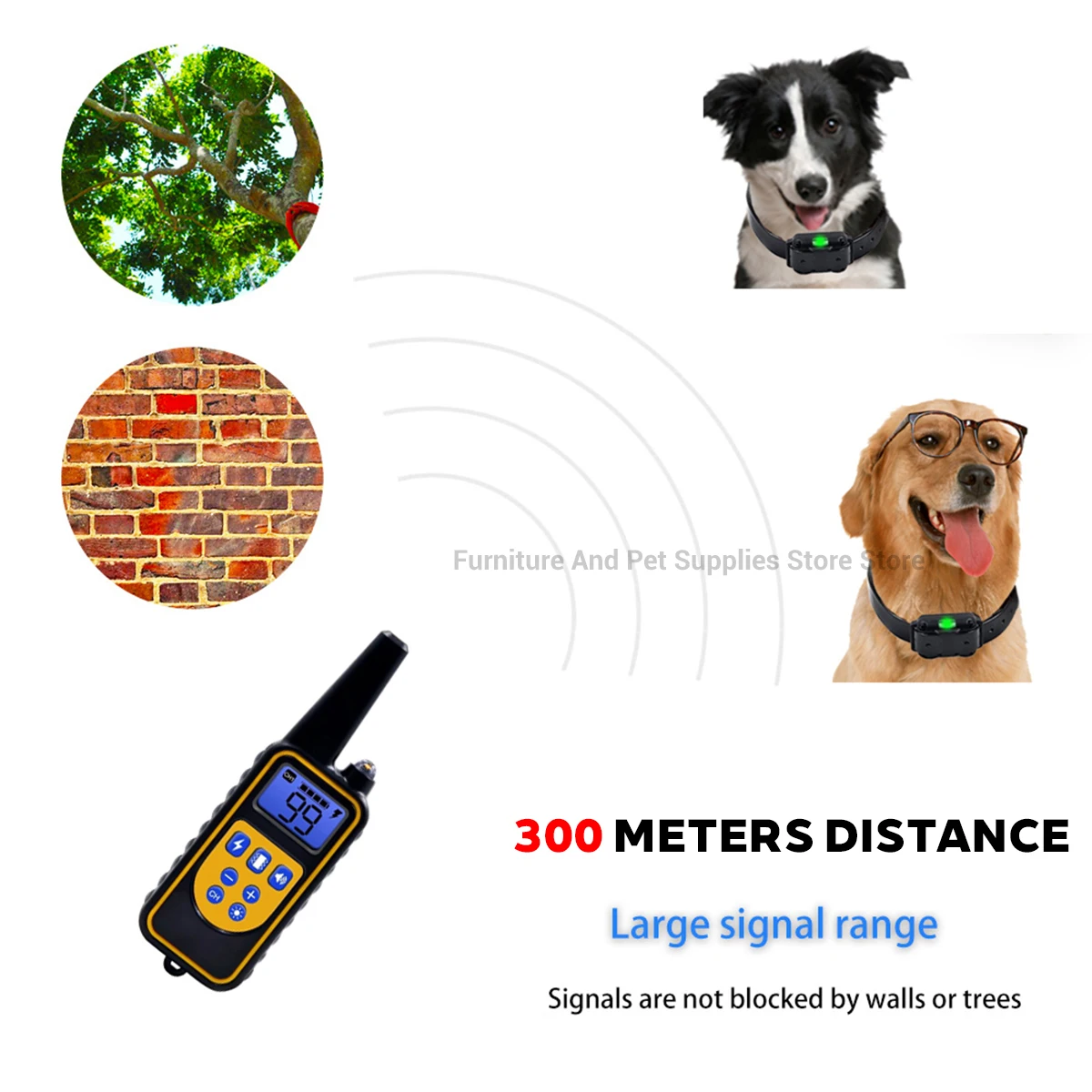 Electric Dog Training Collar Waterproof Dog Bark Collar Pet With Remote Control Rechargeable Anti Barking Device All Size Dogs 4