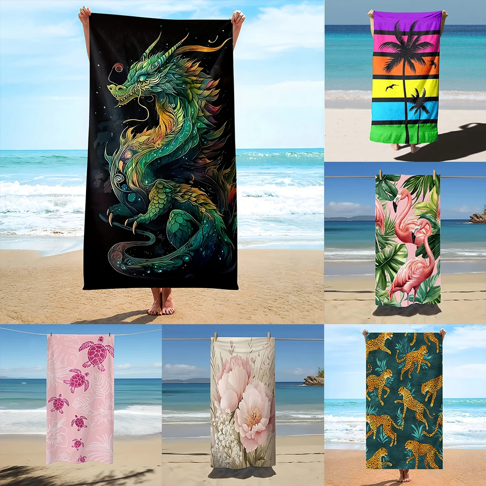 Serviettes de plage à motifs imprimés douces pour la piscine_voghion.com