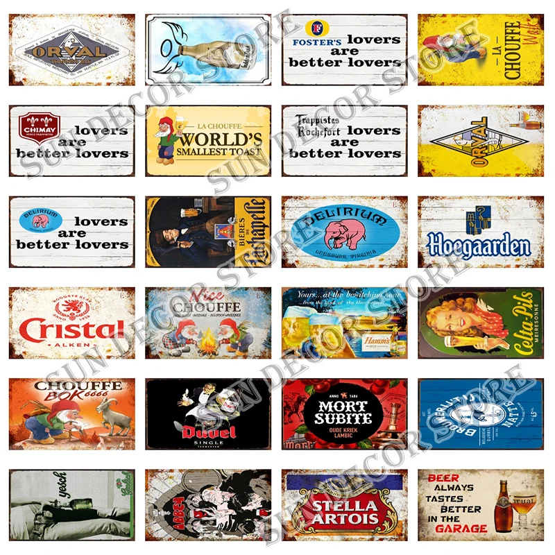 

Belgium Beer Brand Vintage Metal Sign Shabby License Plate Decoration Wall Decor For Bar Living Room Plaque 6x12 Inch C-158
