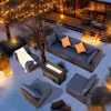 Wicker Sectional Sofa Set Rattan Modular Patio Conversation Sets with Cushions Couch Set & Coffee Table for Outside Garden 3