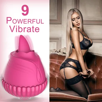 Rose Toy Vibrator for Women Clitoris Stimulator Sex Toys Tongue Licking Vibrators Female Vagina Masturbator Adult Vibrador Mujer 2