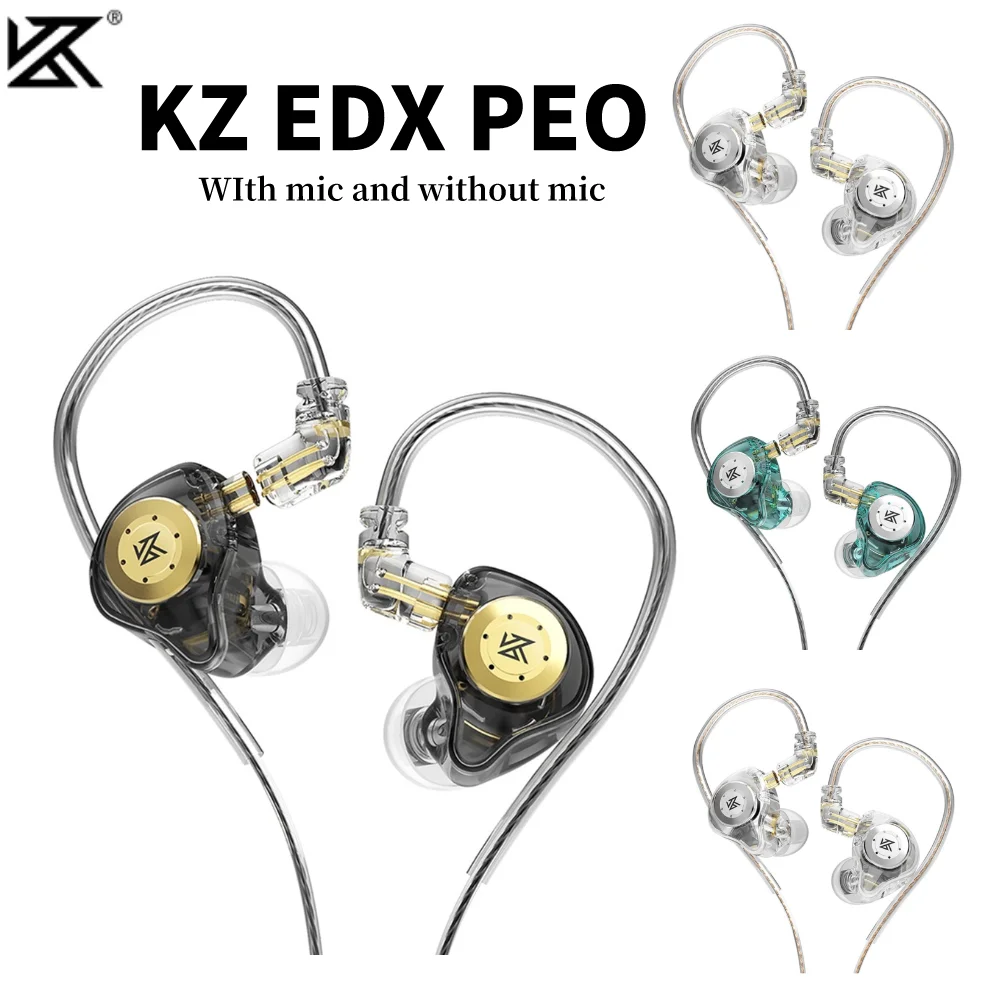 KZ EDX 프로 인이어 이어폰, 다이나믹 모니터 이어버드, HIFI 유선 헤드폰, HIFI 베이스 이어버드, 마이크 포함 게임 이어폰