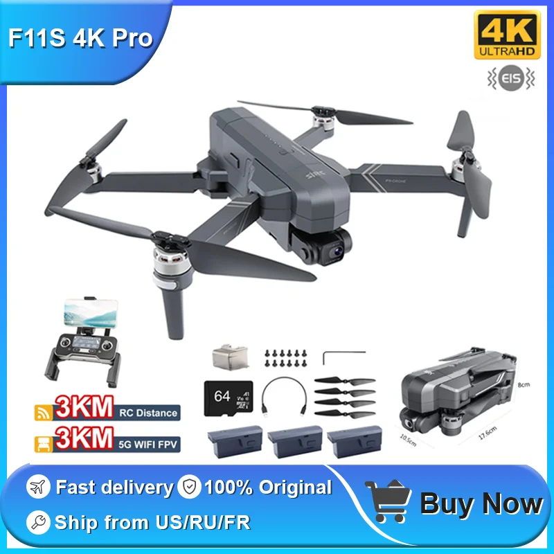 

SJRC F11S PRO Drone With 4K Camera 5G WiFi GPS Quadcopter Brushless 2-Axis Gimbal Remote Control Aircraft Foldable RC Airplane