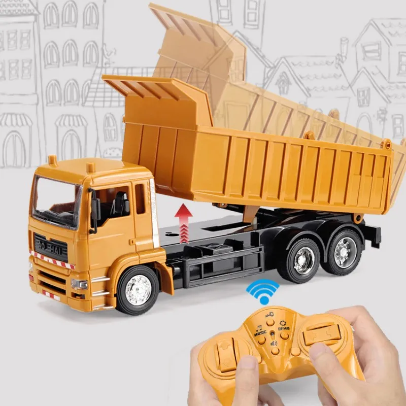1/24 RC Car Electric Dump Truck Model Beach Rc Transport Car Children's Toy Boy Christmas Birthday Gift Model Truck 4