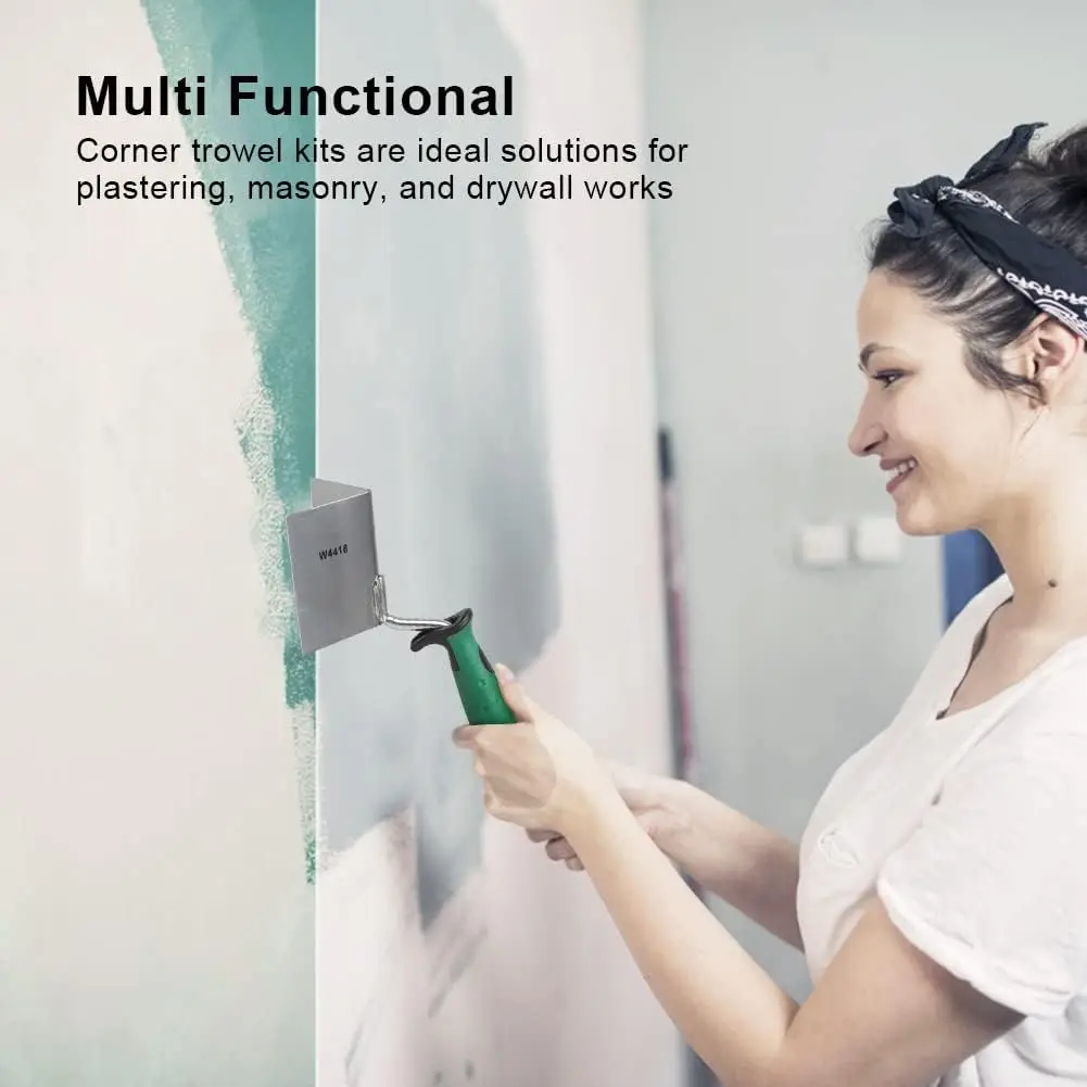 Drywall Spatula Stainless Steel Drywall Corner Tool Knife Flexes 90 Degree Corner Mudding Finish Tool Finishing Trowel Hand